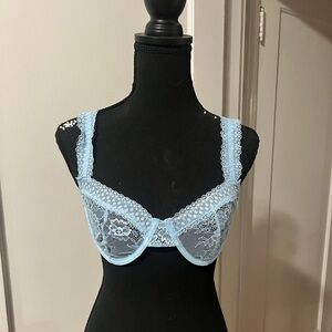 SHEIN Sky Blue Lace Bra